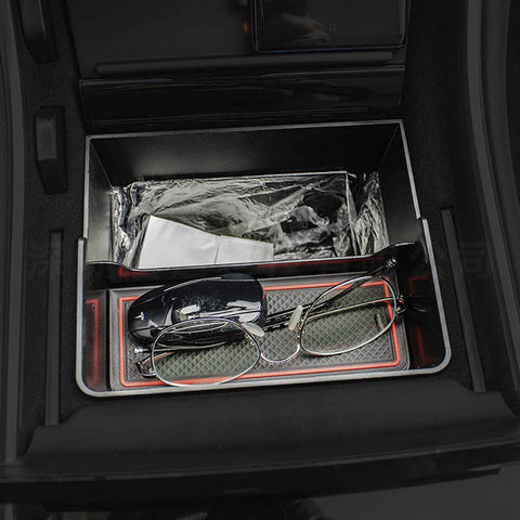 Tesla Suitable For Car Trash Can Double-layer Storage Box Storage